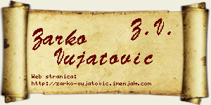 Žarko Vujatović vizit kartica